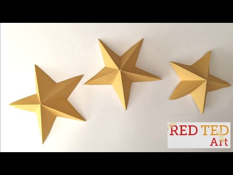 Easy 3D Paper Stars (Kirigami) - Christmas Crafts, New Year&#039;s Crafts &amp; Party Decor Idea