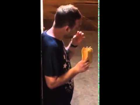 Drunk Man Eats Burger Box