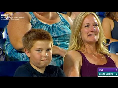 Kid Trolls ESPN Broadcast During TCU vs Coastal Carolina College World Series Game 6 25 2016