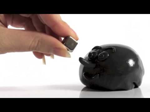 Magnet X-treme magnetic putty swallows and reacts to a strong magnet