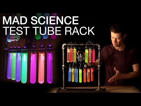 John Park&#039;s Mad Science Test Tube Rack @adafruit @johnedgarpark #Halloween #adafruit