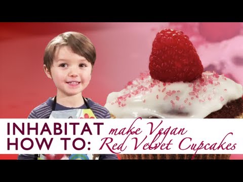 How to Make Vegan Red Velvet Cupcakes, With Inhabitots 4 yr old baker Petey Rojas