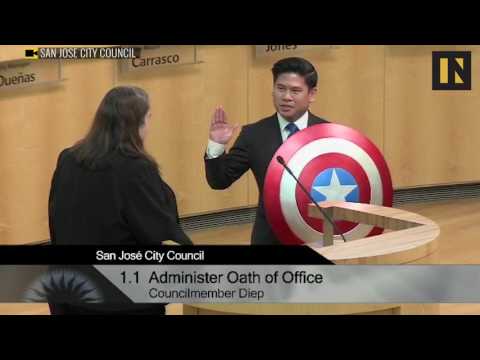 California councilman, Lan Diep sworn in with Captain America&#039;s Shield | Inverse